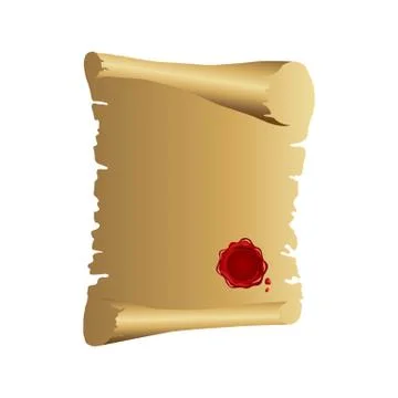 Papyrus scroll vector illustration isolated on white background. Stock Illustration