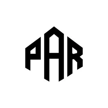 PAR letter logo design with polygon shape. PAR polygon and cube shape logo .. Stock Illustration