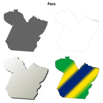 Para blank outline map set 库存插图