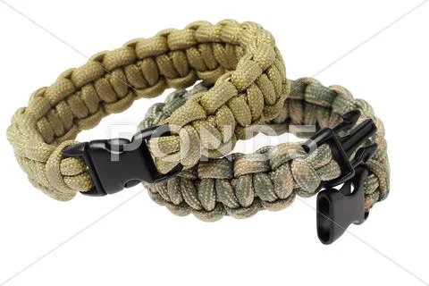 Para Cord Survival Bracelets Stock Photos