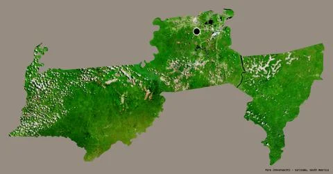 Para, district of Suriname, on solid. Satellite 库存插图