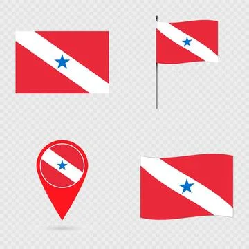 Para Flag Set, State of Brazil. Illustrazione stock