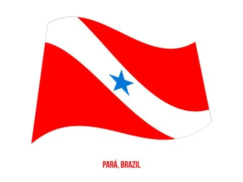 Para Flag Waving Vector Illustration on White Background. States Flag of Brazil Ilustração Stock