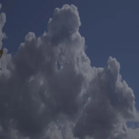 Para-glider in front of clouds on a sunny day. Видео 69289761