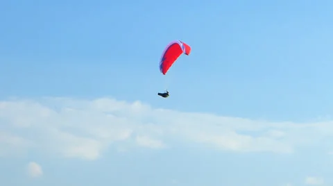 Para Glider Hang Gliding flying Rhine valley Boppard Rhineland-Palatinate Stock Footage 31745571