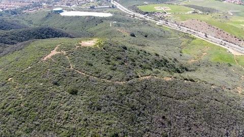 Para-glider over the top of the mountain during summer sunny day Stock Footage 126416430