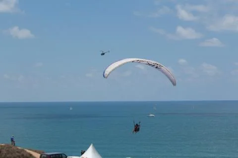 Para-gliding flight. 写真素材