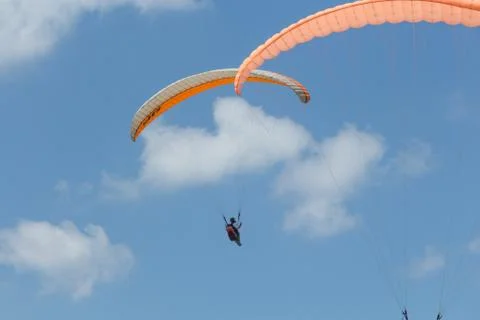 Para-gliding flight. Foto stock