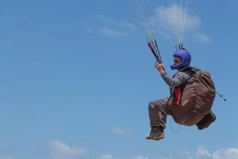 Para-gliding flight. Stock Photos