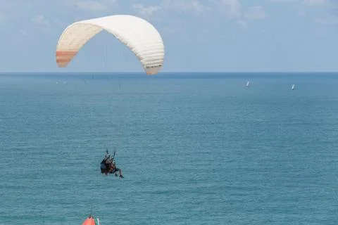 Para-gliding flight. Stock Photos
