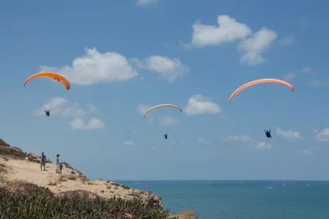Para-gliding flight. 写真素材