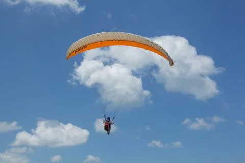 Para-gliding flight. 写真素材