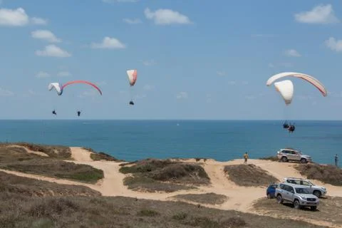 Para-gliding flight. 写真素材