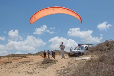 Para-gliding flight. 写真素材