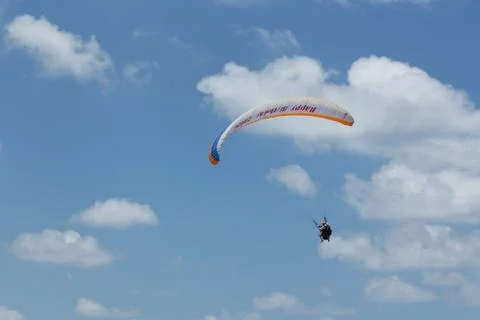 Para-gliding flight. Foto stock