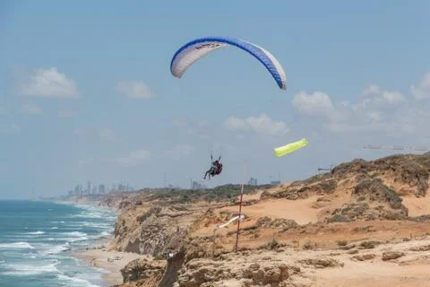 Para-gliding flight. Fotos Stock