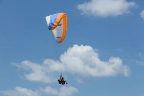 Para-gliding flight. Foto stock