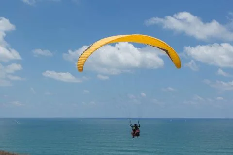 Para-gliding flight. 写真素材