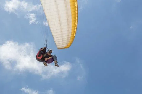 Para-gliding flight. Foto stock