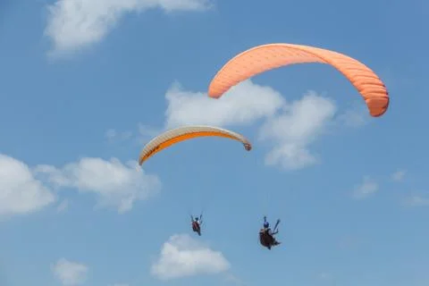 Para-gliding flight. 写真素材