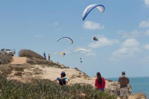 Para-gliding flight. 写真素材