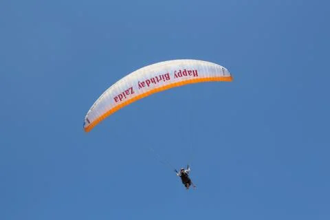 Para-gliding flight. Stock Photos