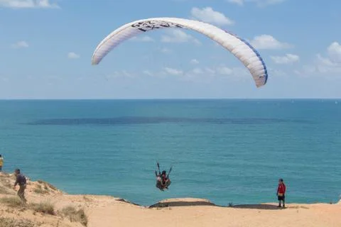 Para-gliding flight. Foto stock