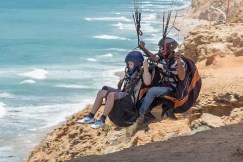 Para-gliding flight. Foto stock