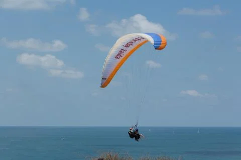 Para-gliding flight. Stock Photos