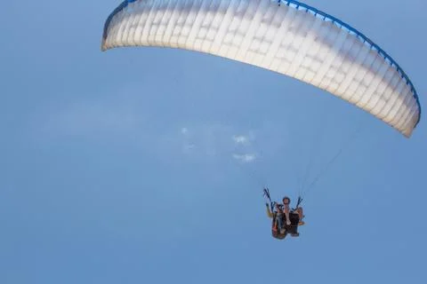 Para-gliding flight. Foto stock
