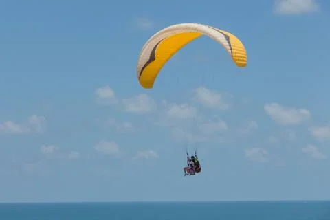 Para-gliding flight. Stock Photos