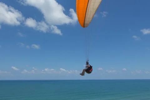 Para-gliding flight. 写真素材