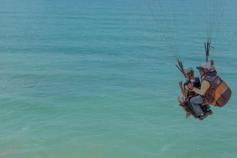 Para-gliding flight. Stock Photos