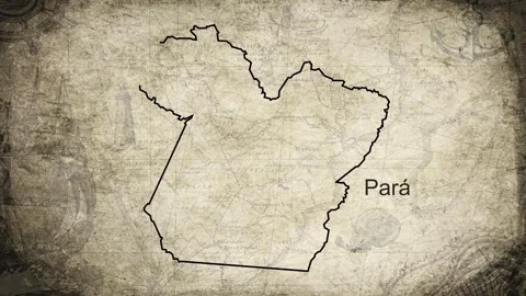 Para map drawn on a cartography background sheet of paper Stock Footage 315435808