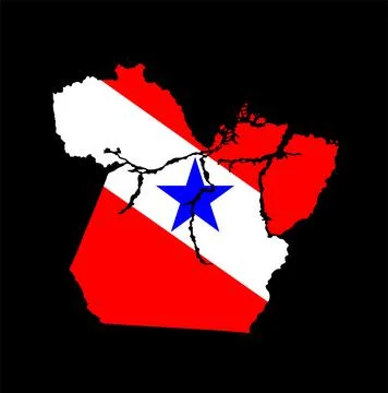 Para map flag vector silhouette illustration isolated on black イラスト素材