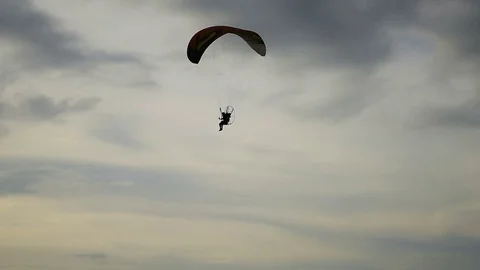 Para motor flying in the air Stock Footage 76150665