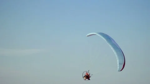 Para motor flying in the sky Stock Footage 74510348