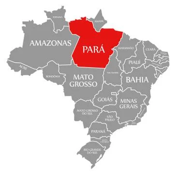 Para red highlighted in map of Brazil Stock Illustration