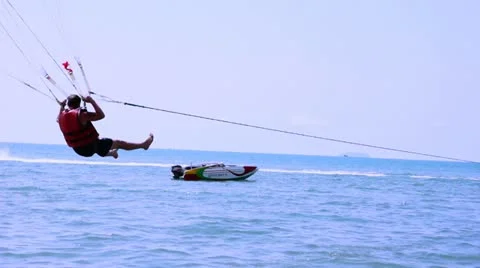 Para-sail Takeoff Stock-Footage 12566487