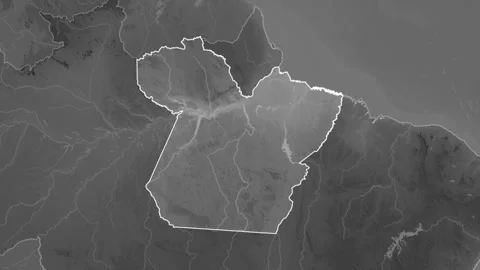 Para - state of Brazil, extruded. Grayscale Stock-Footage 241075713