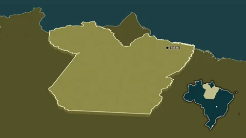 Para - state of Brazil, extruded. Pattern Stock-Footage 156493643