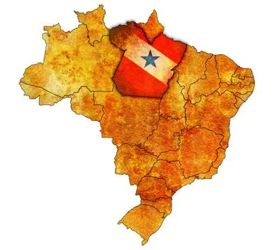 Para state on map of brazil 库存插图
