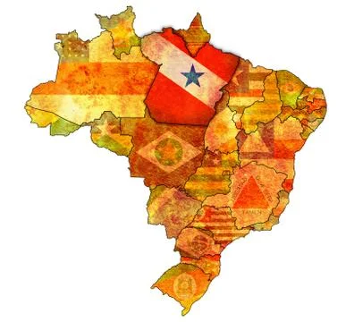 Para state on map of brazil Stock Illustration