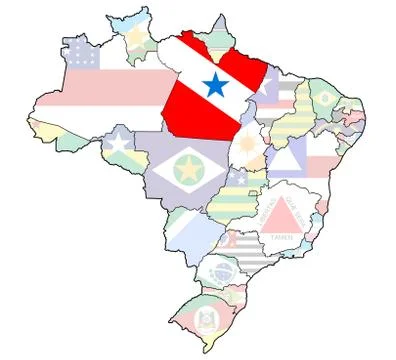 Para state on map of brazil 库存插图