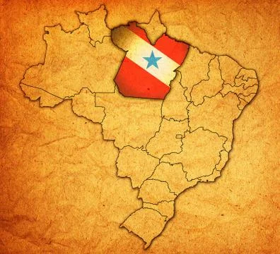 Para state on map of brazil 库存插图