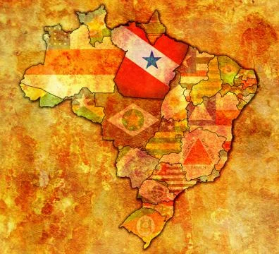 Para state on map of brazil Stock Illustration