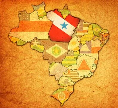 Para state on map of brazil Stock Illustration