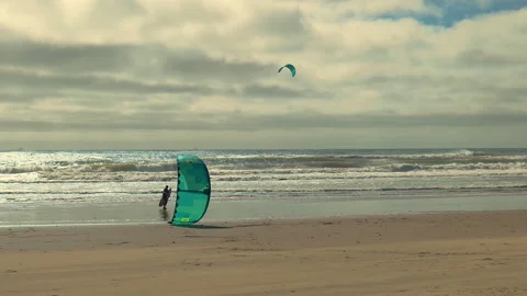 Para surfer on beach Stock Footage 262367881