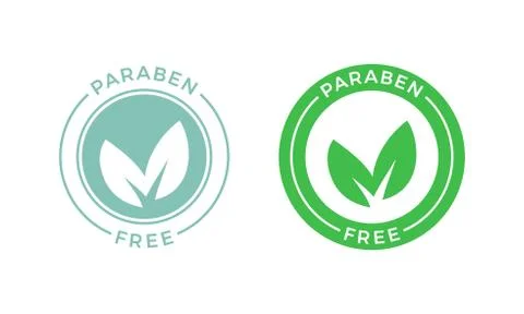 Paraben free green leaf vector label Illustrazione stock