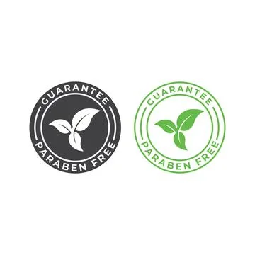 Paraben free, guarantee label. Vector icon template Illustrazione stock